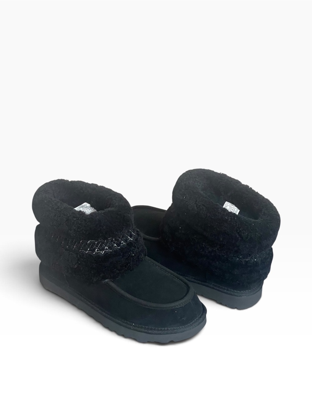 UGG MINI UGG BRAID BLACK SUEDE SHEEPSKIN WOMEN'S ANKLE BOOTS SIZE US 8/UK 6
NEW
